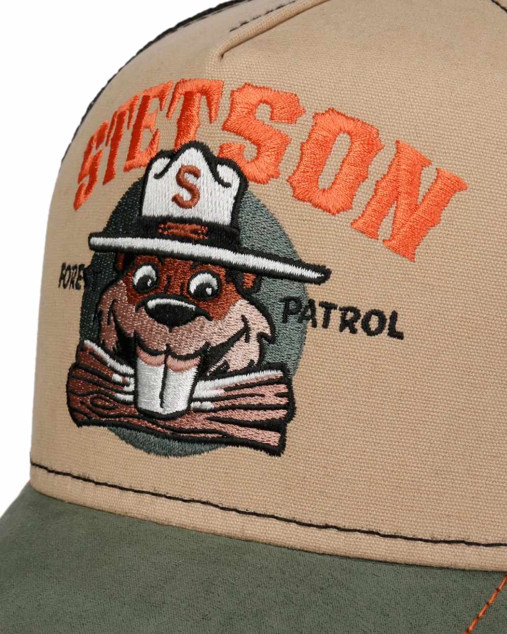 Forest Patrol coloured Stetson Forest Patrol Trucker Cap on white background 