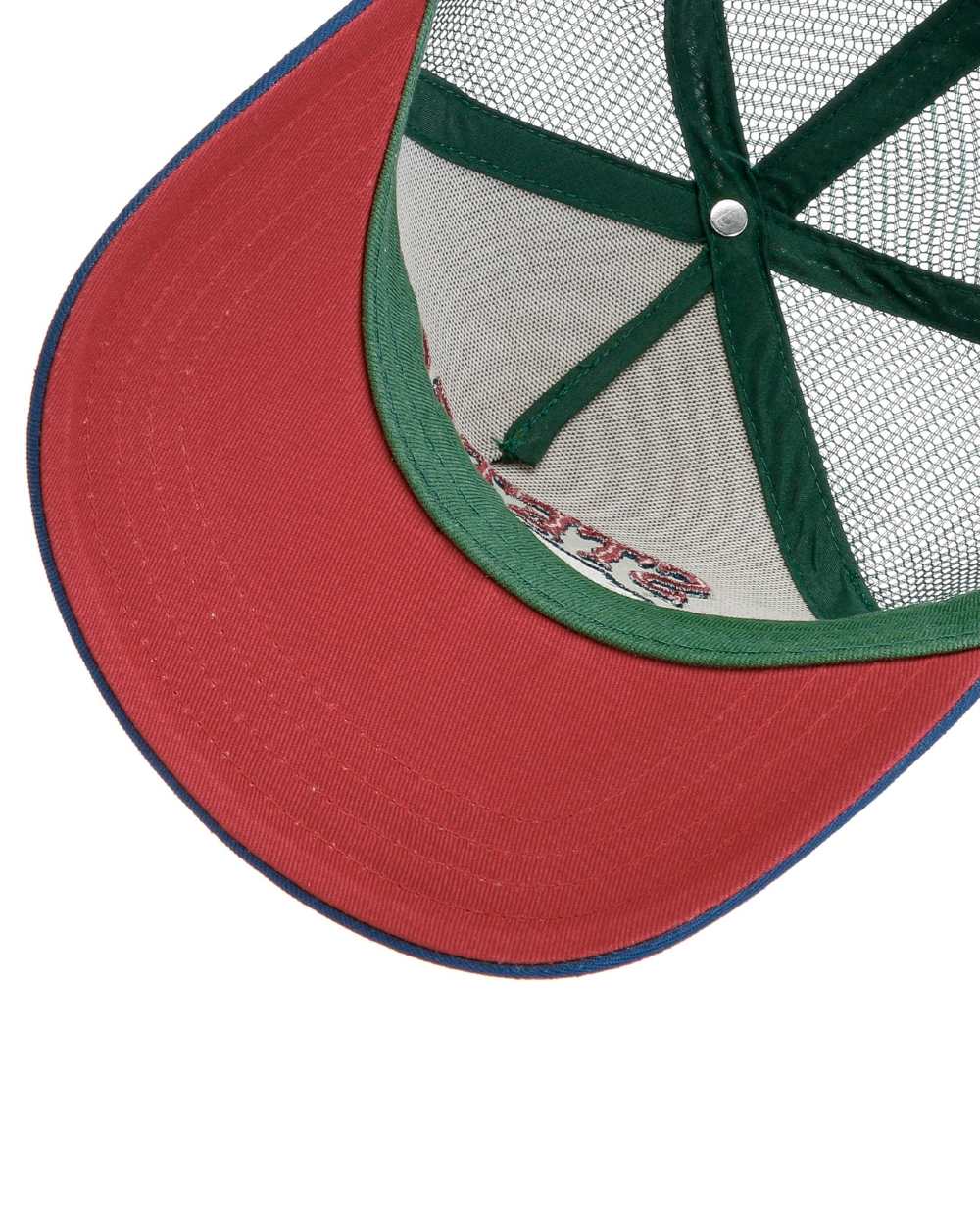 Green coloured Stetson Great Plains Trucker Cap on white background 