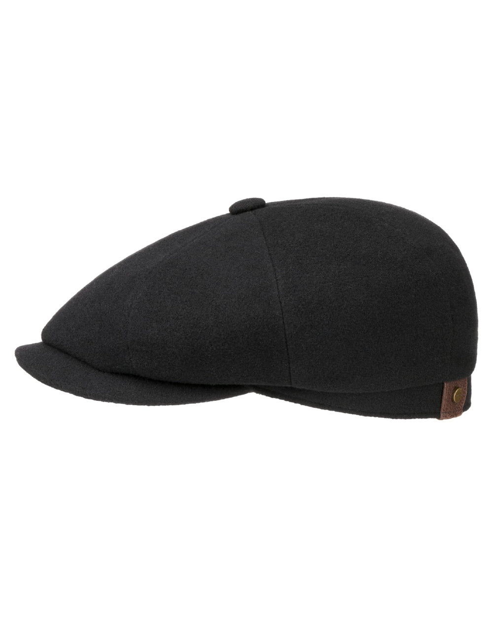 Black coloured Stetson Hatteras Noir Cap on white background 