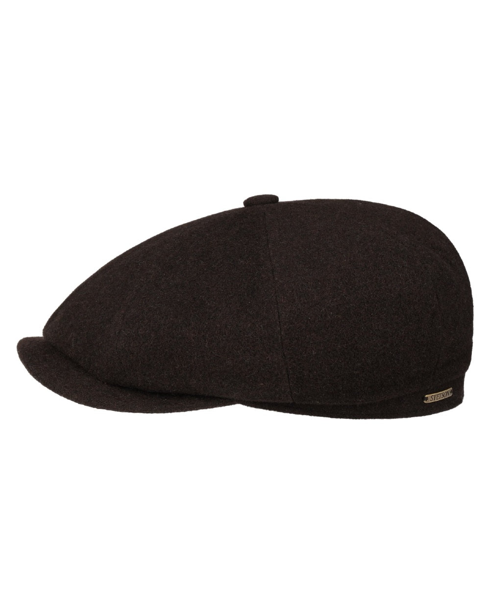 Brown coloured Stetson Hatteras Noir Cap on white background 