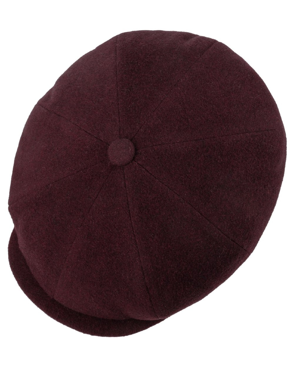 Burgundy coloured Stetson Hatteras Noir Cap on white background 