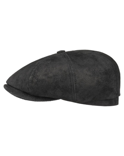 Black coloured Stetson Hatteras Pigskin Leather Cap on white background 