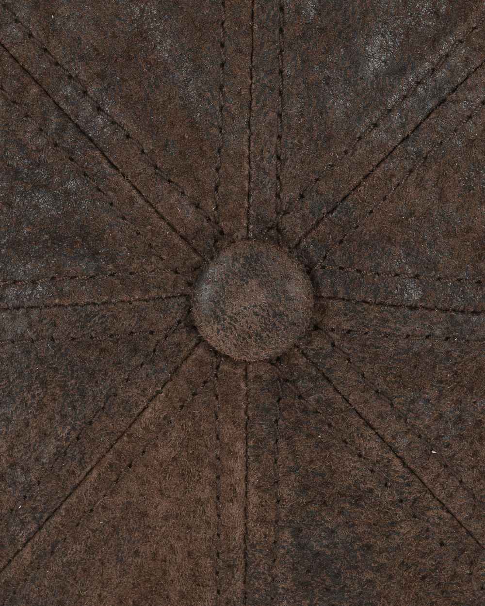 Chocolate coloured Stetson Hatteras Pigskin Leather Cap on white background 