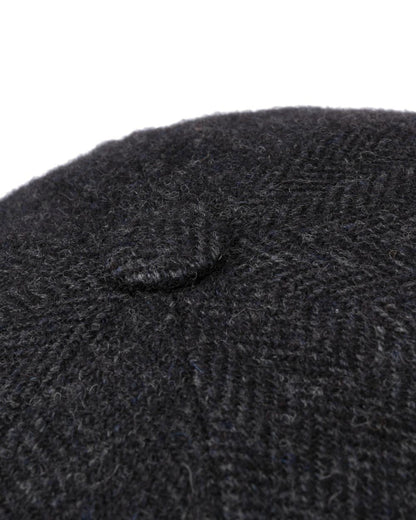 Dark Grey Coloured Stetson Hatteras Classic Wool Flat Cap On A White Background 