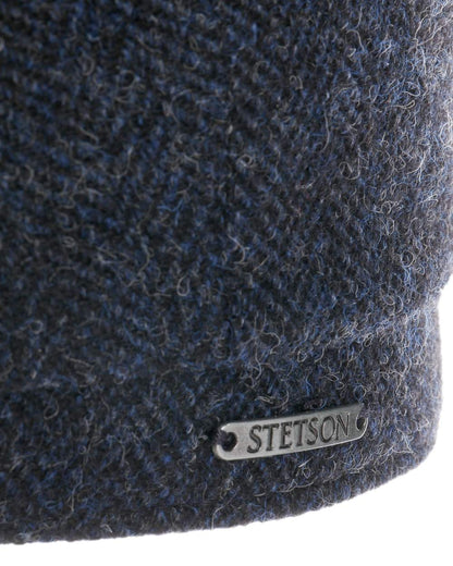 Dark Navy Coloured Stetson Hatteras Classic Wool Flat Cap On A White Background 