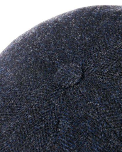 Dark Navy Coloured Stetson Hatteras Classic Wool Flat Cap On A White Background 