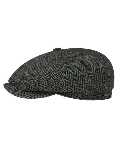 Moss Green Coloured Stetson Hatteras Classic Wool Flat Cap On A White Background 