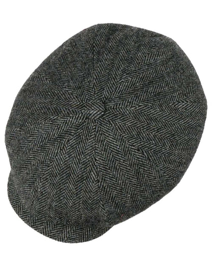Moss Green Coloured Stetson Hatteras Classic Wool Flat Cap On A White Background 