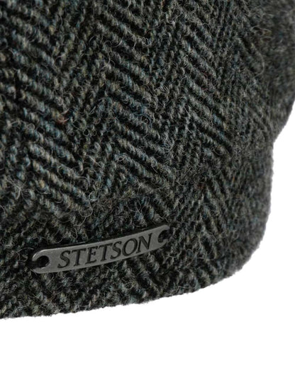 Moss Green Coloured Stetson Hatteras Classic Wool Flat Cap On A White Background 