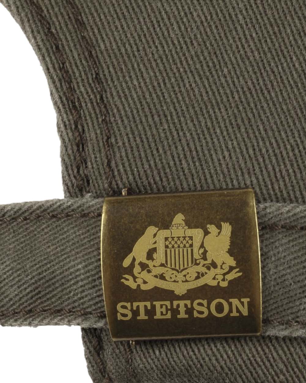 Brown Grey Coloured Stetson Lenloy Cotton Cap on white background 