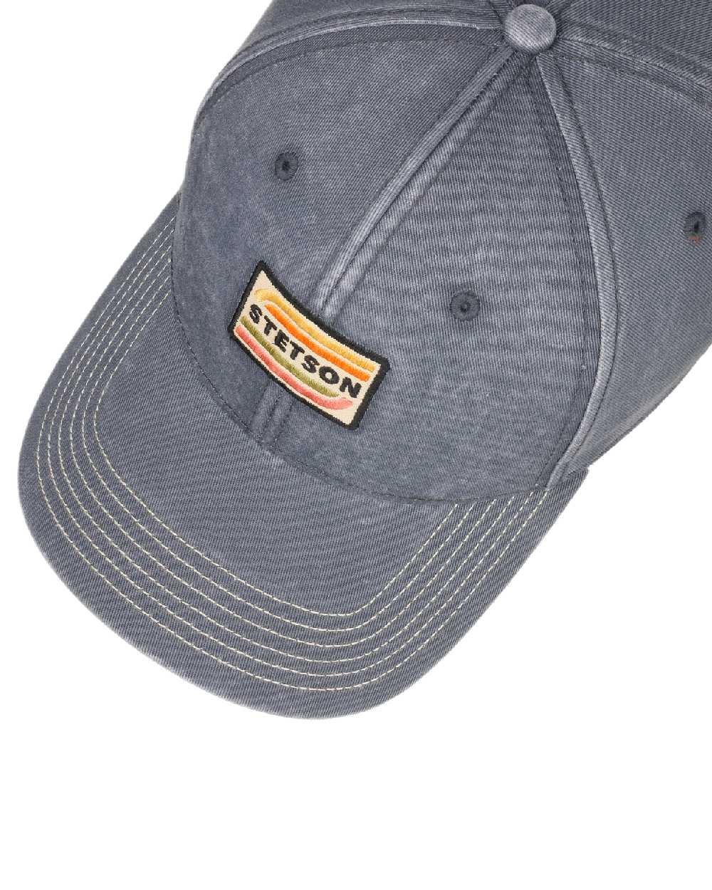 Grey Coloured Stetson Lenloy Cotton Cap on white background 
