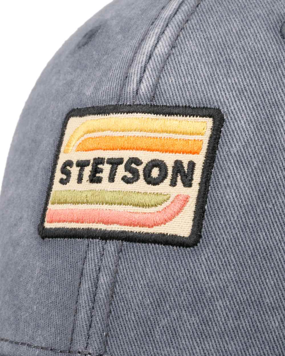 Grey Coloured Stetson Lenloy Cotton Cap on white background 