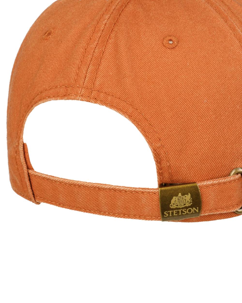 Terracotta Coloured Stetson Lenloy Cotton Cap on white background 