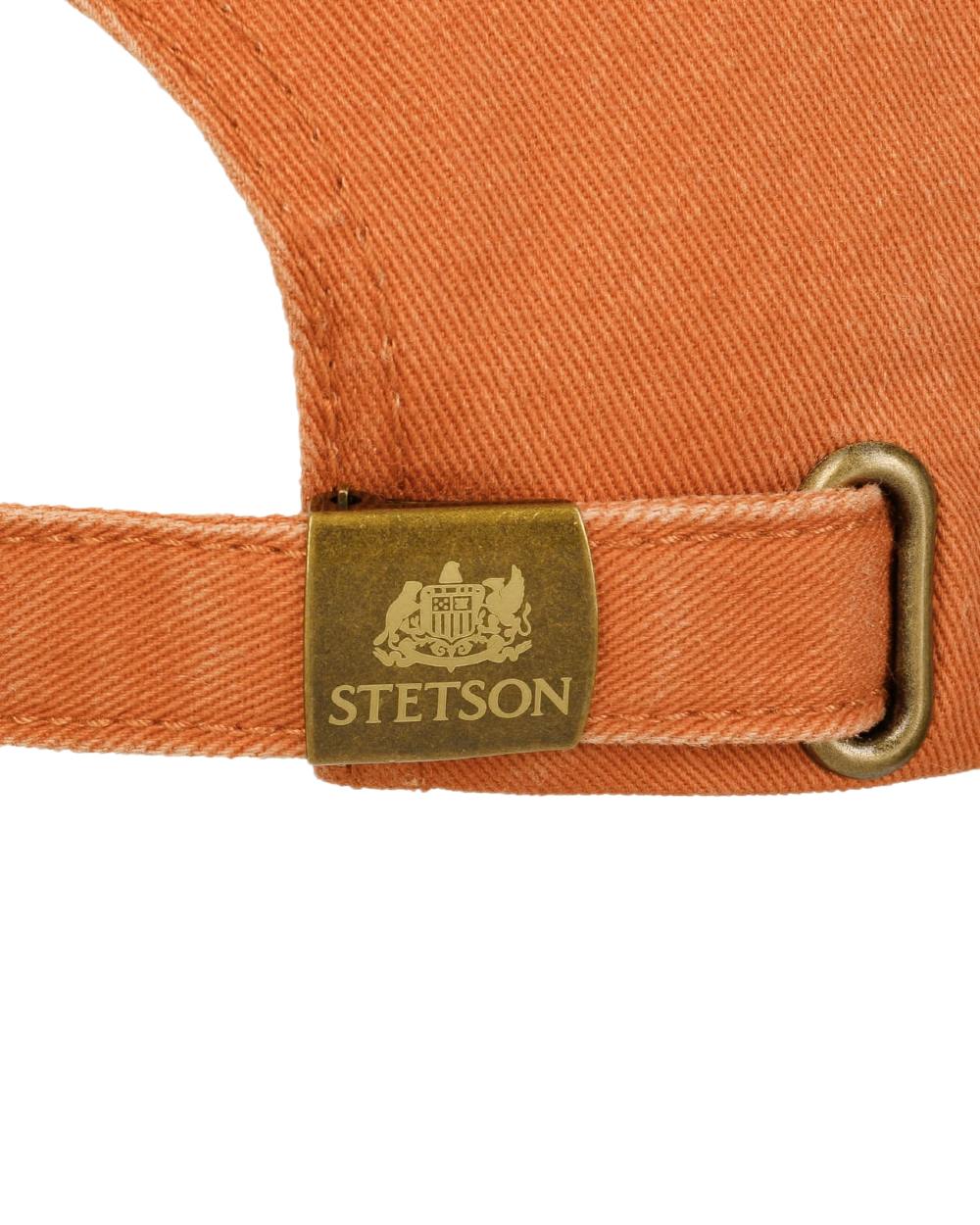 Terracotta Coloured Stetson Lenloy Cotton Cap on white background 