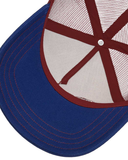 Blue Wine coloured Stetson Lettering Trucker Cap on white background 