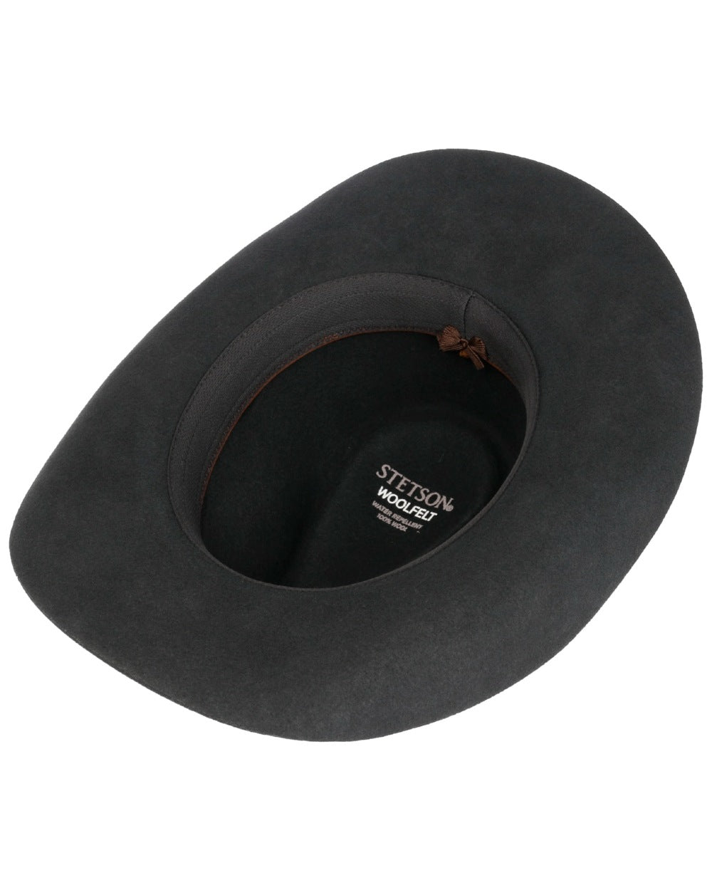 Black coloured Stetson Limington Western Wool Hat on white background 