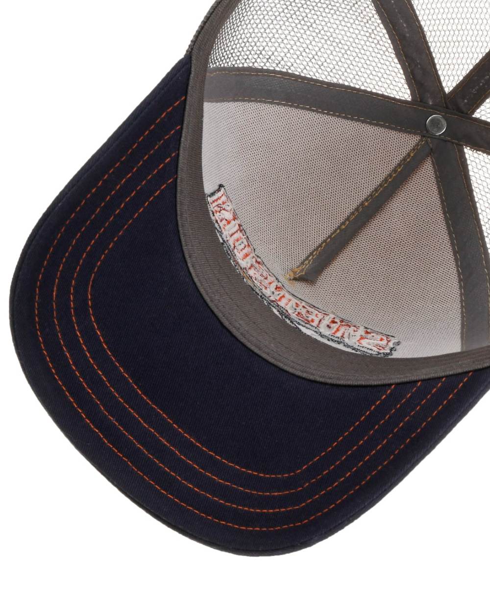 Navy Ochre coloured Stetson Muscle Car 75 Trucker Cap on white background 