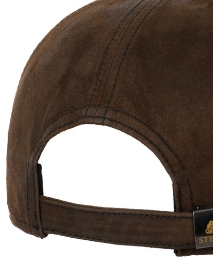 Mud coloured Stetson Oily Goat Suede Cap on white background 