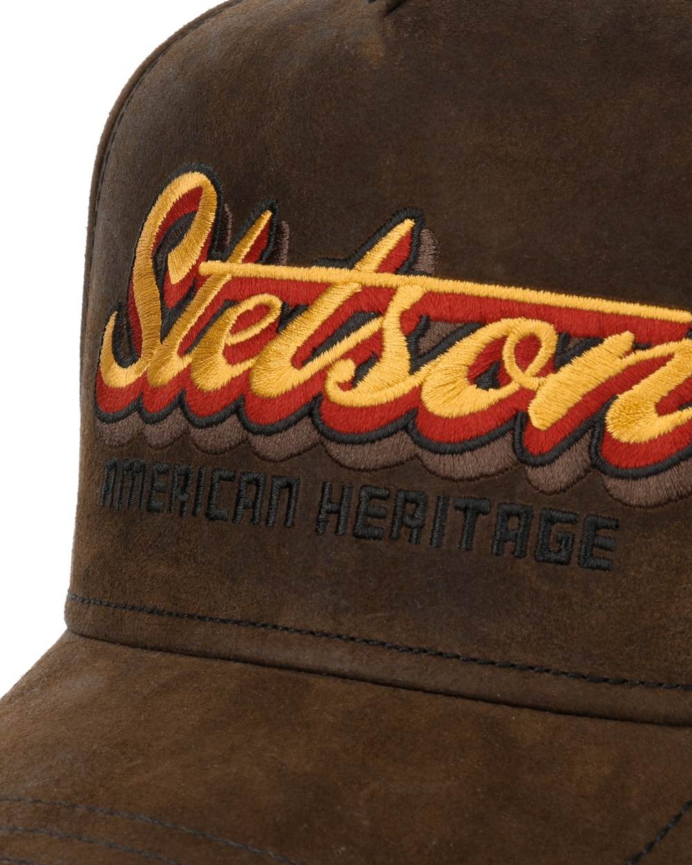 Mud coloured Stetson Oily Goat Suede Cap on white background 