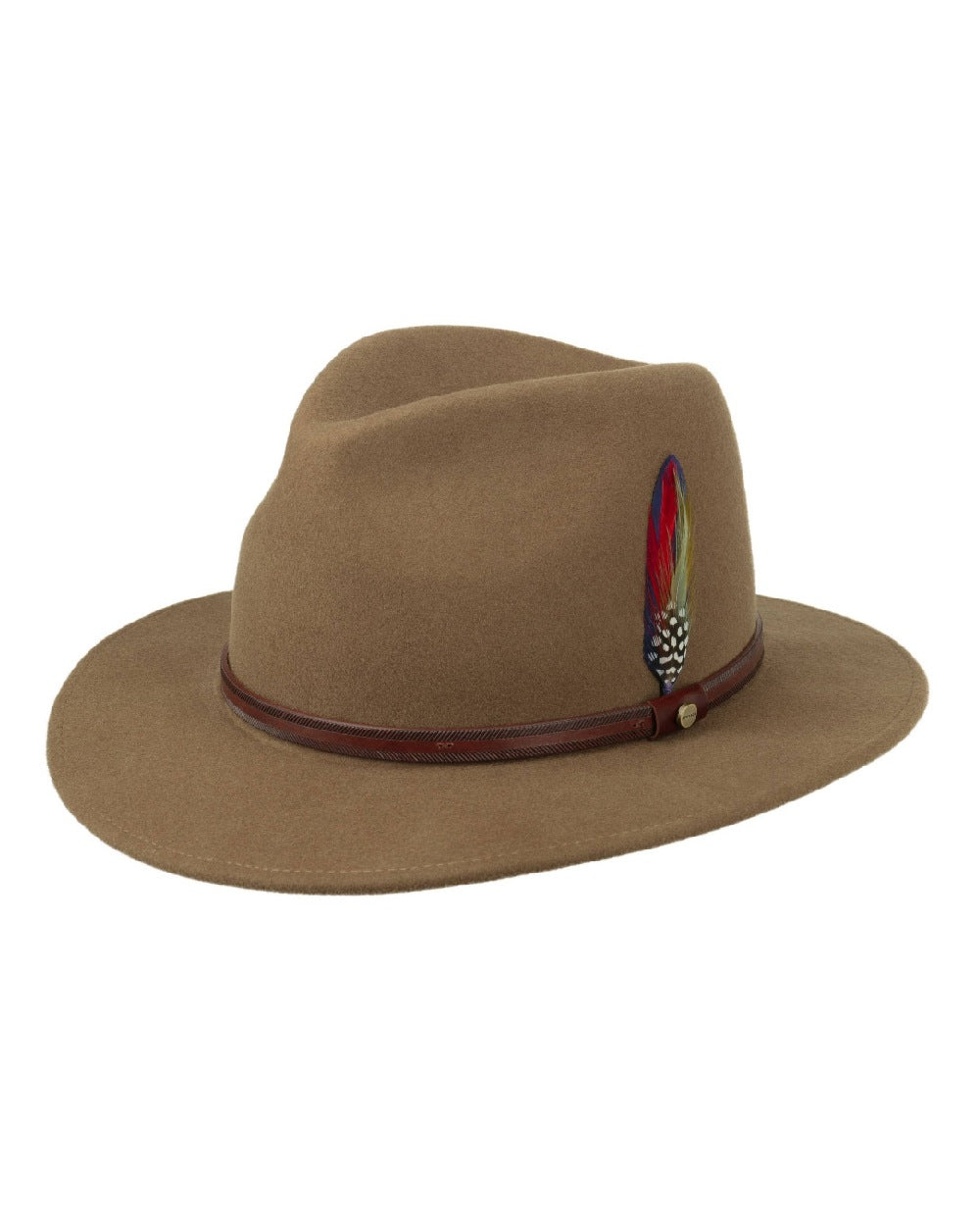 Dark Beige Coloured Stetson Rantoul Traveller Hat On A White Background 