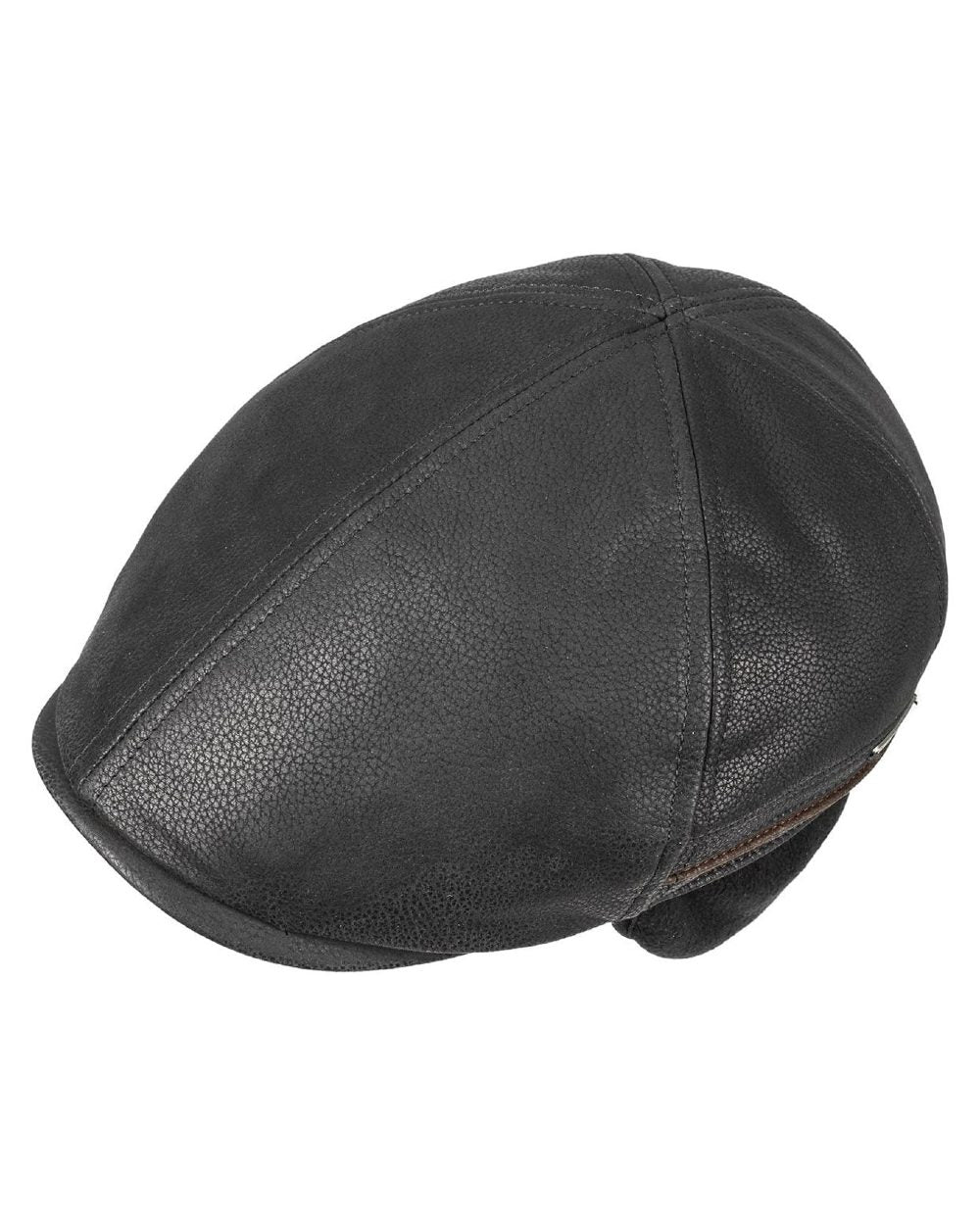 Black Brown coloured Stetson Redding Earflap Cap on white background 