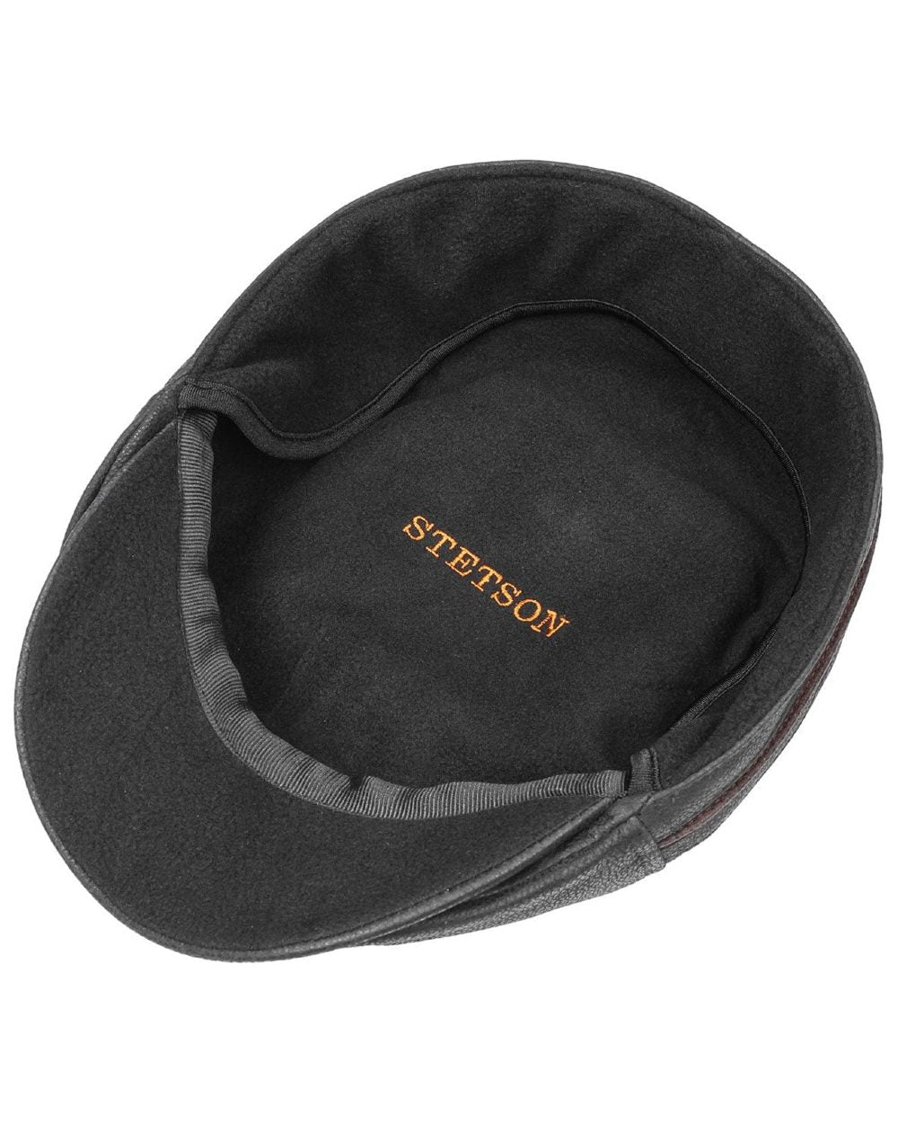 Black Brown coloured Stetson Redding Earflap Cap on white background 