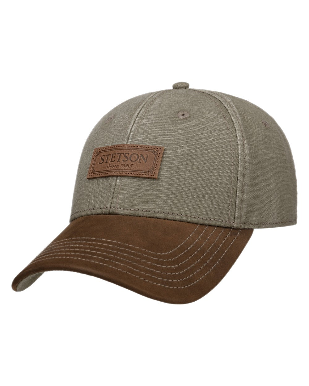 Brown Khaki Coloured Stetson Rustic Cap with UV Protection on white background 