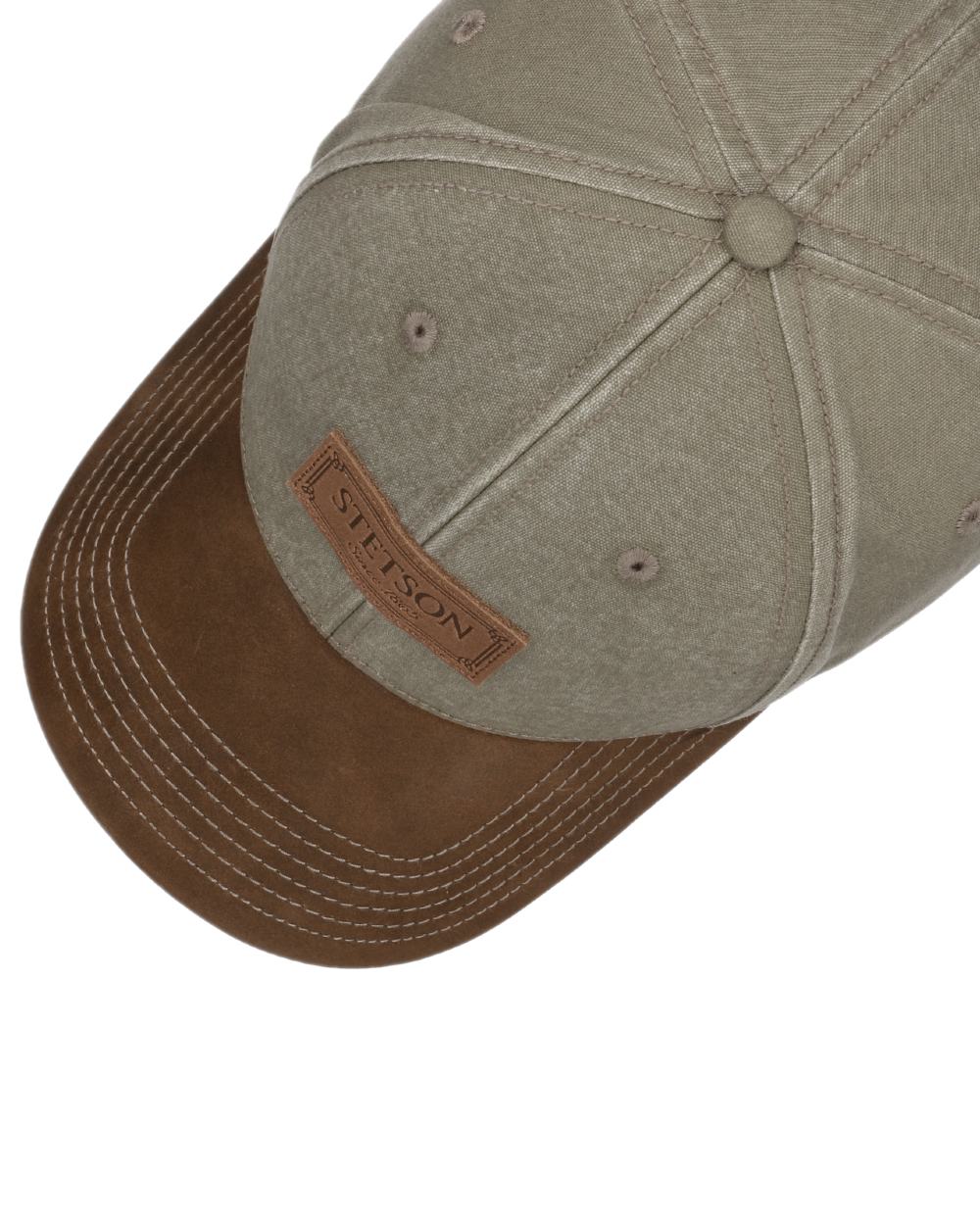 Brown Khaki Coloured Stetson Rustic Cap with UV Protection on white background 
