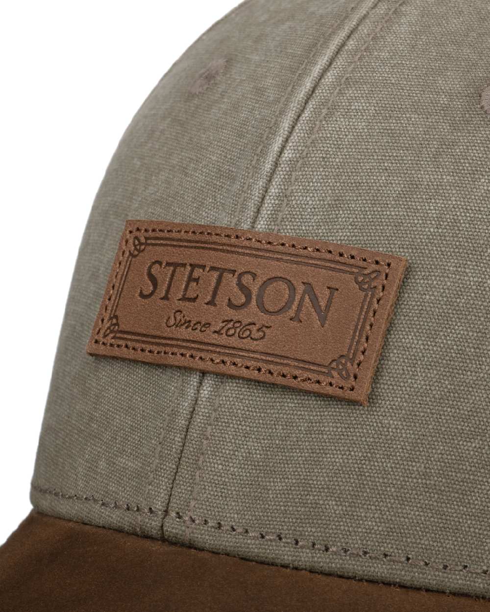 Brown Khaki Coloured Stetson Rustic Cap with UV Protection on white background 