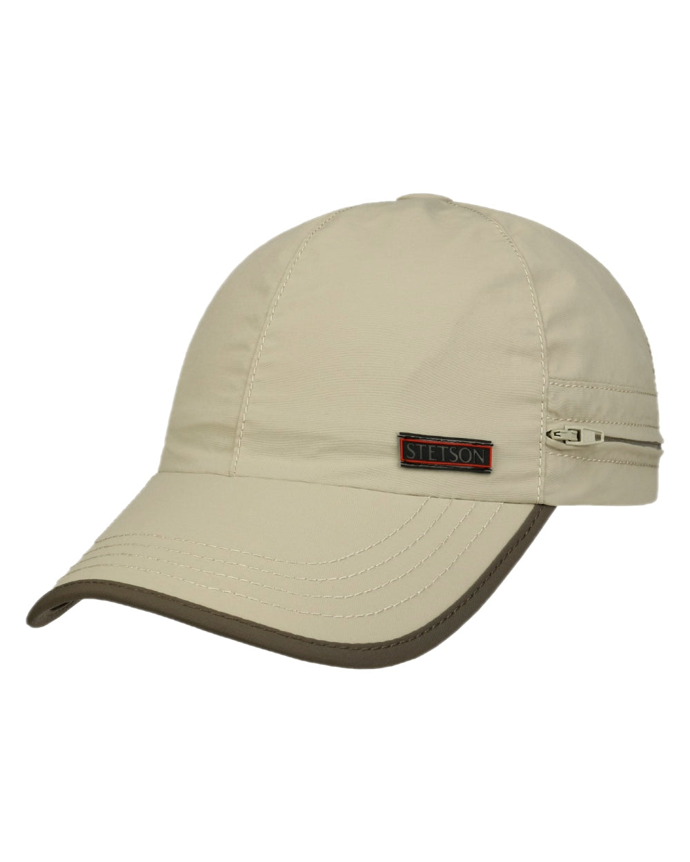 Beige Coloured Stetson Sanibel Outdoor Baseball Cap on white background 