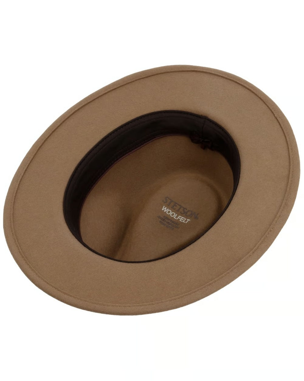 Chestnut coloured Stetson Soft Felt Traveller Wool Hat on white background 