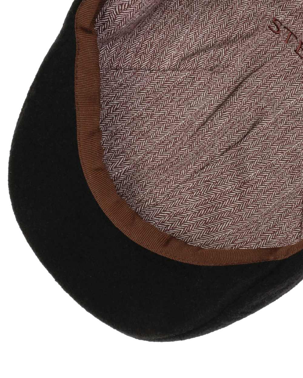 Black coloured Stetson Texas Wool Gatsby Cap on white background 