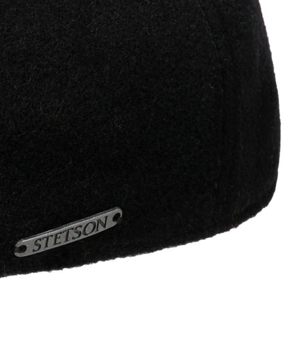 Black coloured Stetson Texas Wool Gatsby Cap on white background 