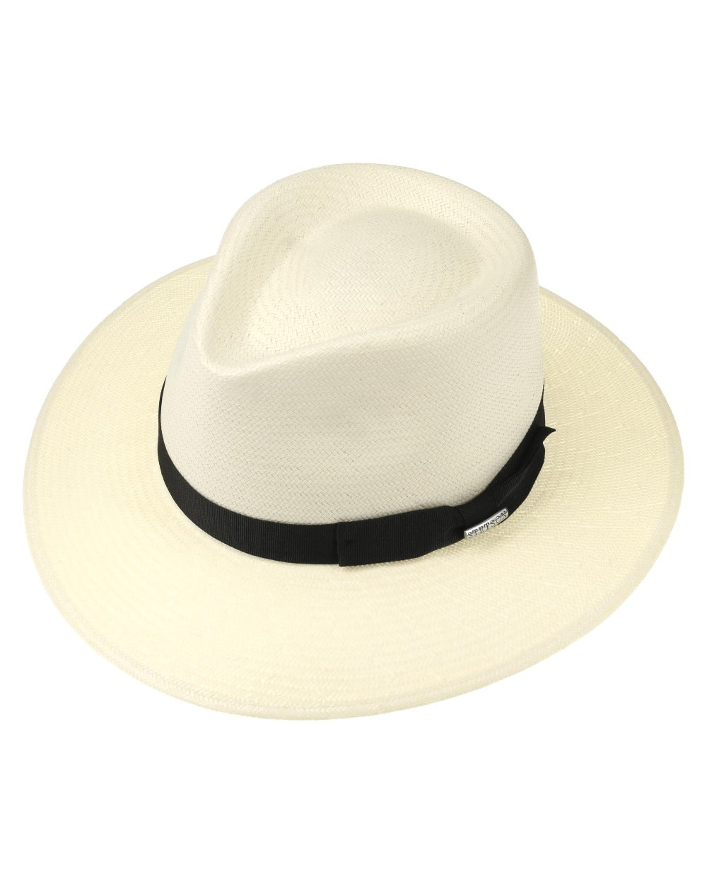 Bleached coloured Stetson Tokeen Toyo Traveller Straw Hat on white background 