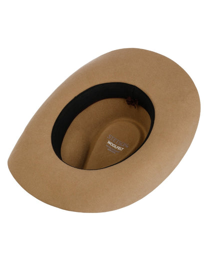 Light Almond coloured Stetson Limington Western Wool Hat on white background 