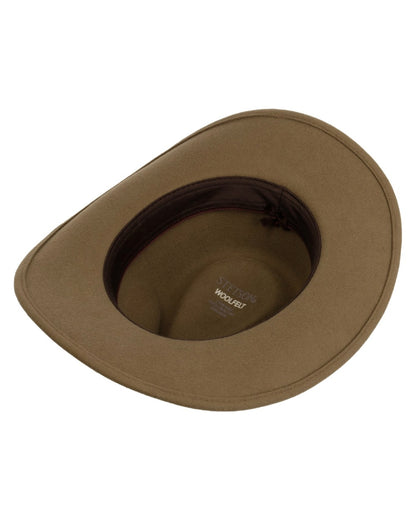 Dried Herb coloured Stetson Mobridge Western Wool Hat on white background 