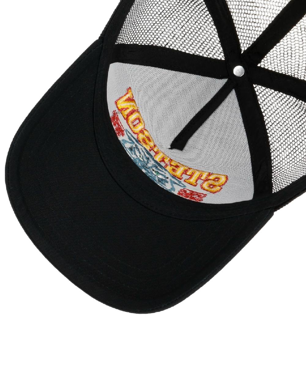 Black coloured Stetson Wild Ones Trucker Cap on white background 