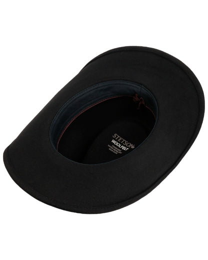 Black coloured Stetson Woolfelt Western Hat on white background 