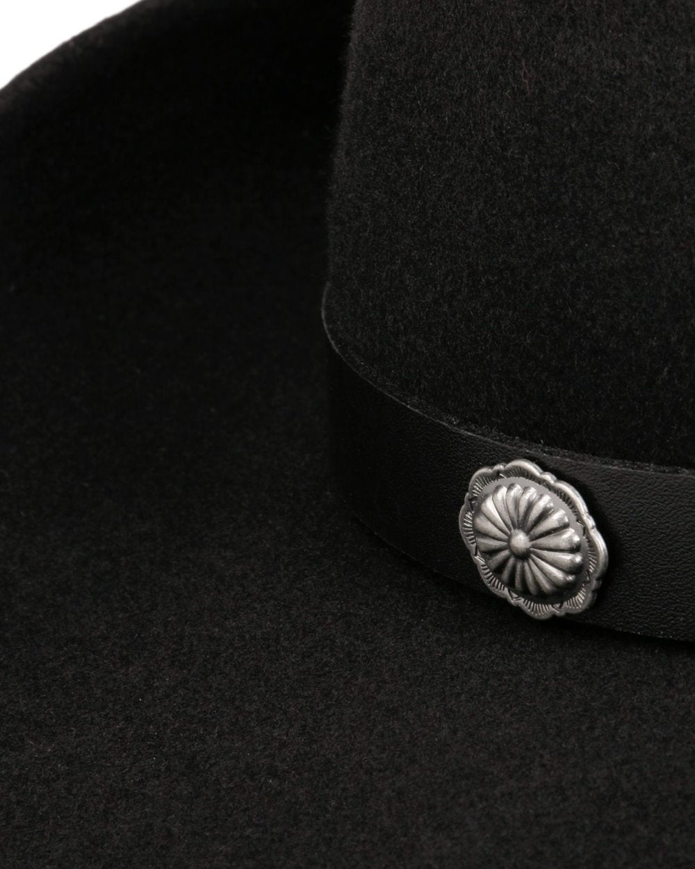 Black coloured Stetson Woolfelt Western Hat on white background 