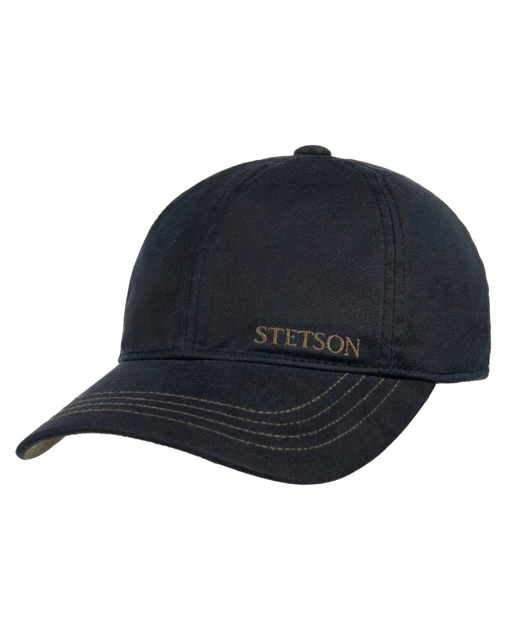 Black Ocean coloured Stetson Yankton Baseball Cap on white background 