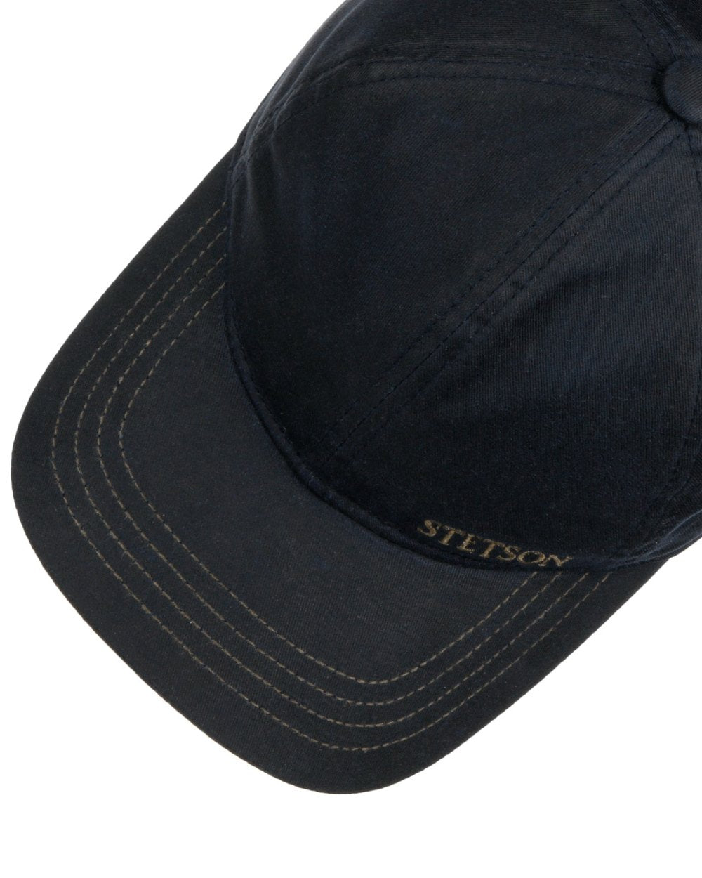 Black Ocean coloured Stetson Yankton Baseball Cap on white background 