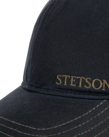 Black Ocean coloured Stetson Yankton Baseball Cap on white background 