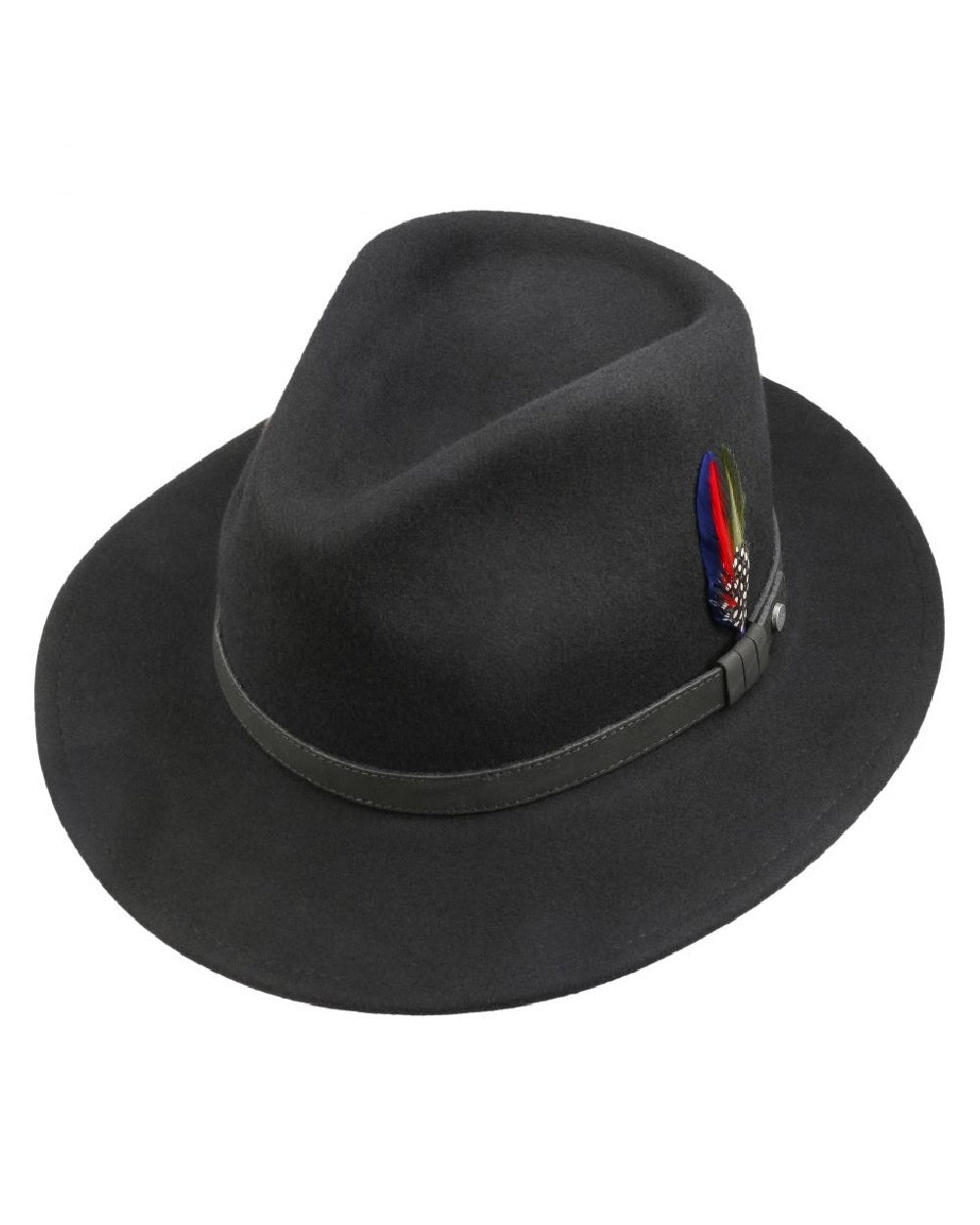 Black coloured Stetson Yutan Wool Hat on white background 