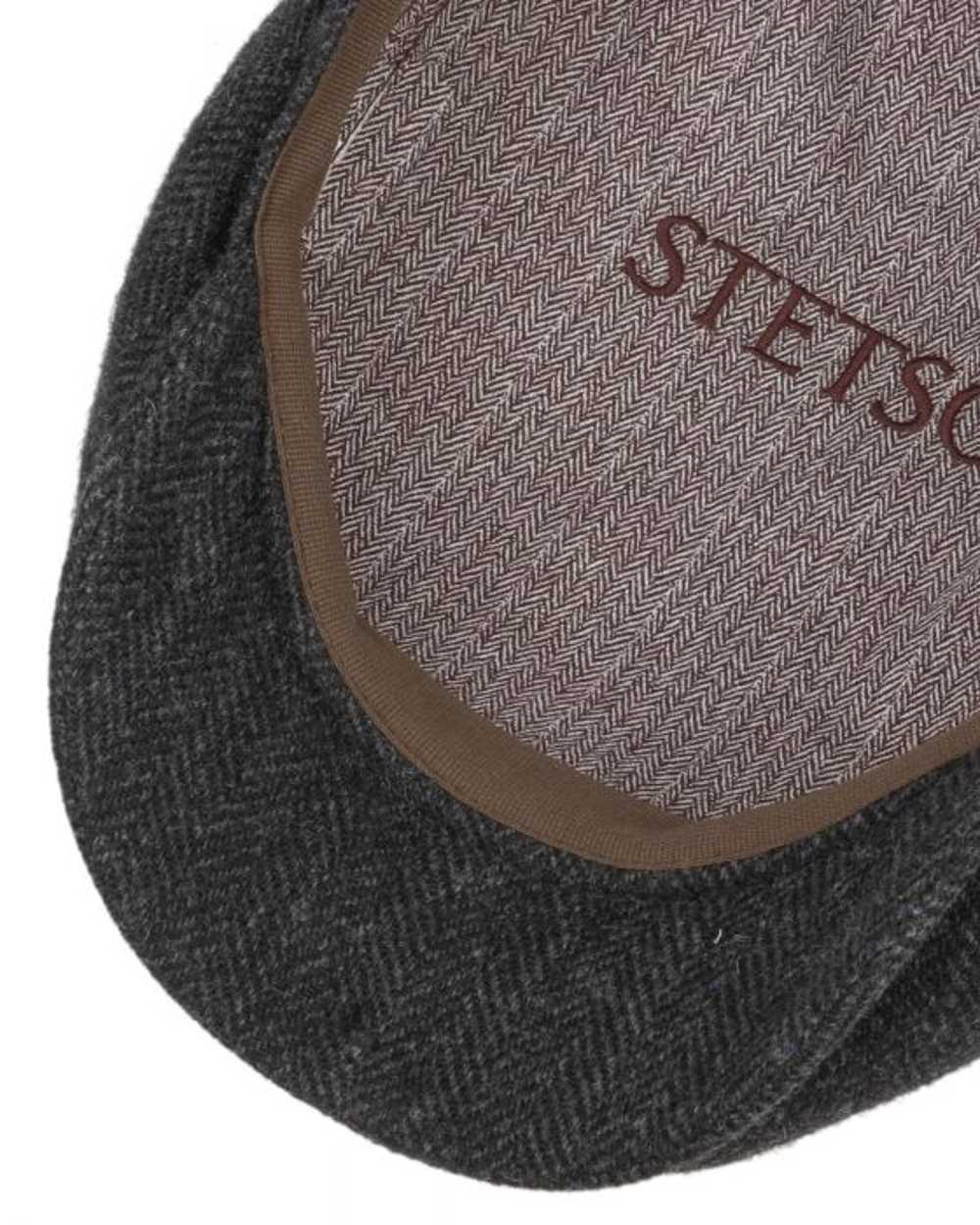 Stetson Belfast Classic Wool Flat Cap in Black/Grey 