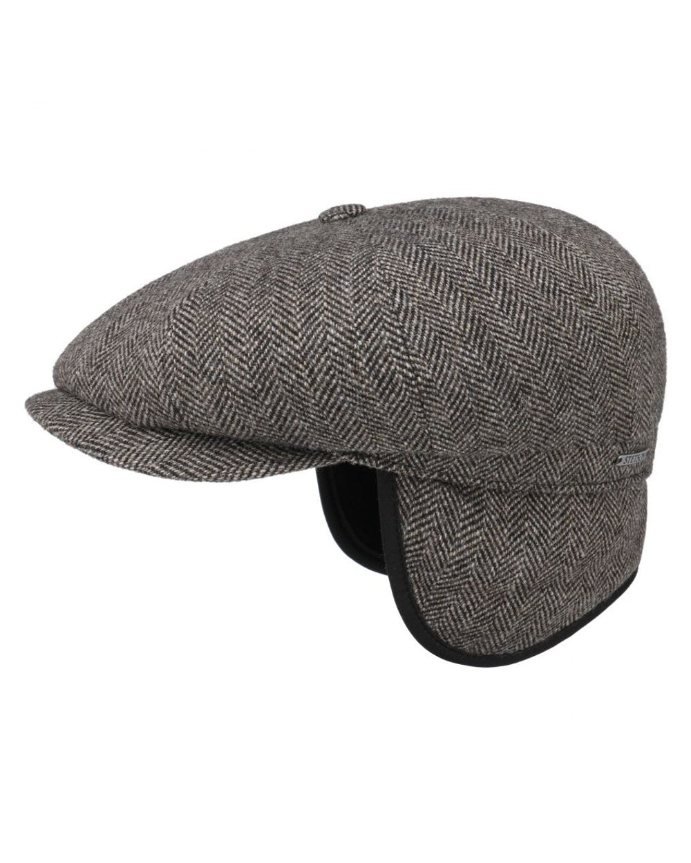 Stetson Hatteras Classic Ear Flaps Flat Cap in Dark Brown