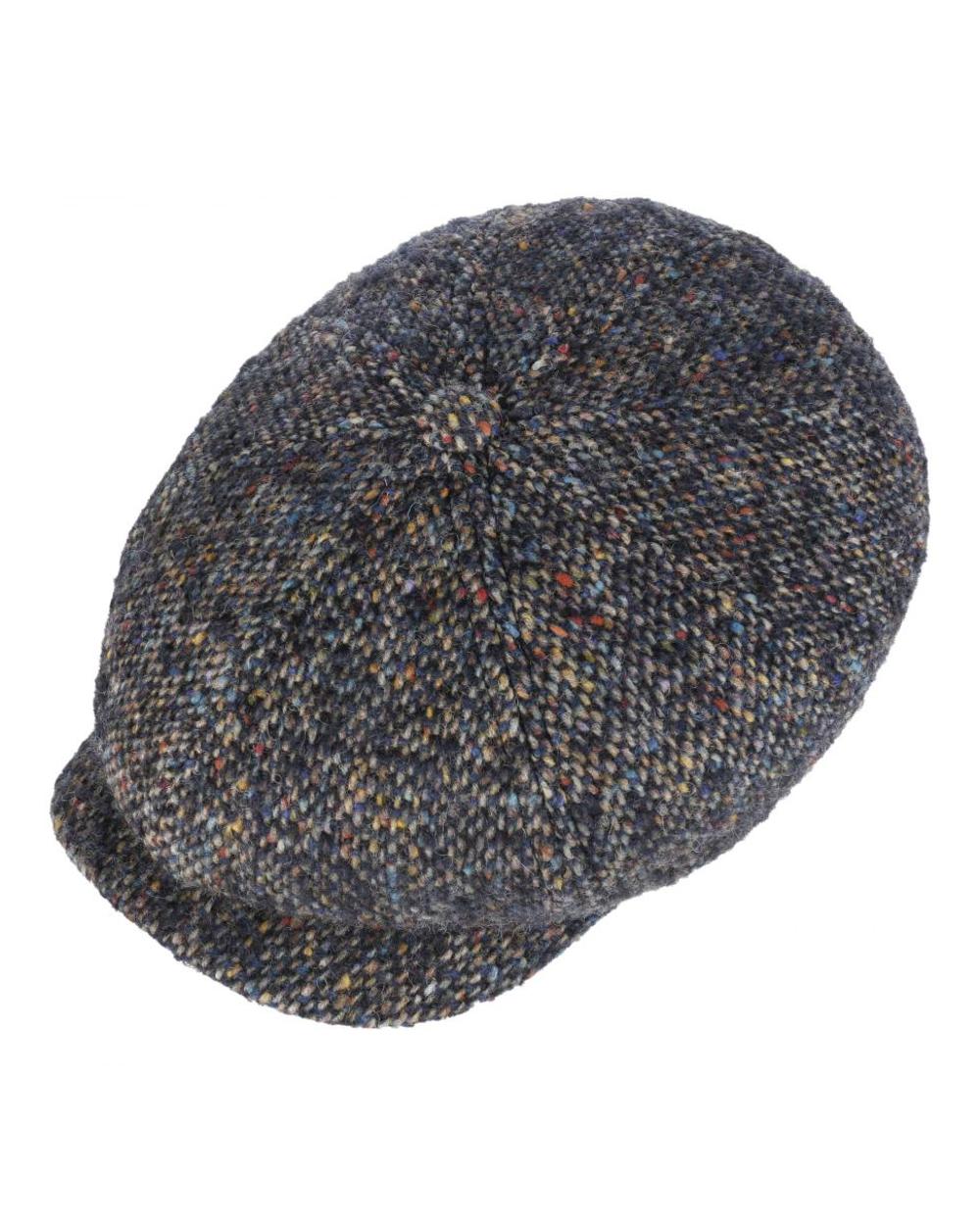 Stetson Hatteras Colour Dots Flat Cap in Navy