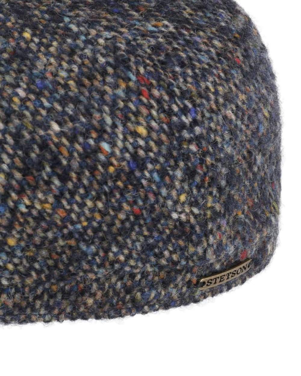 Stetson Hatteras Colour Dots Flat Cap in Navy