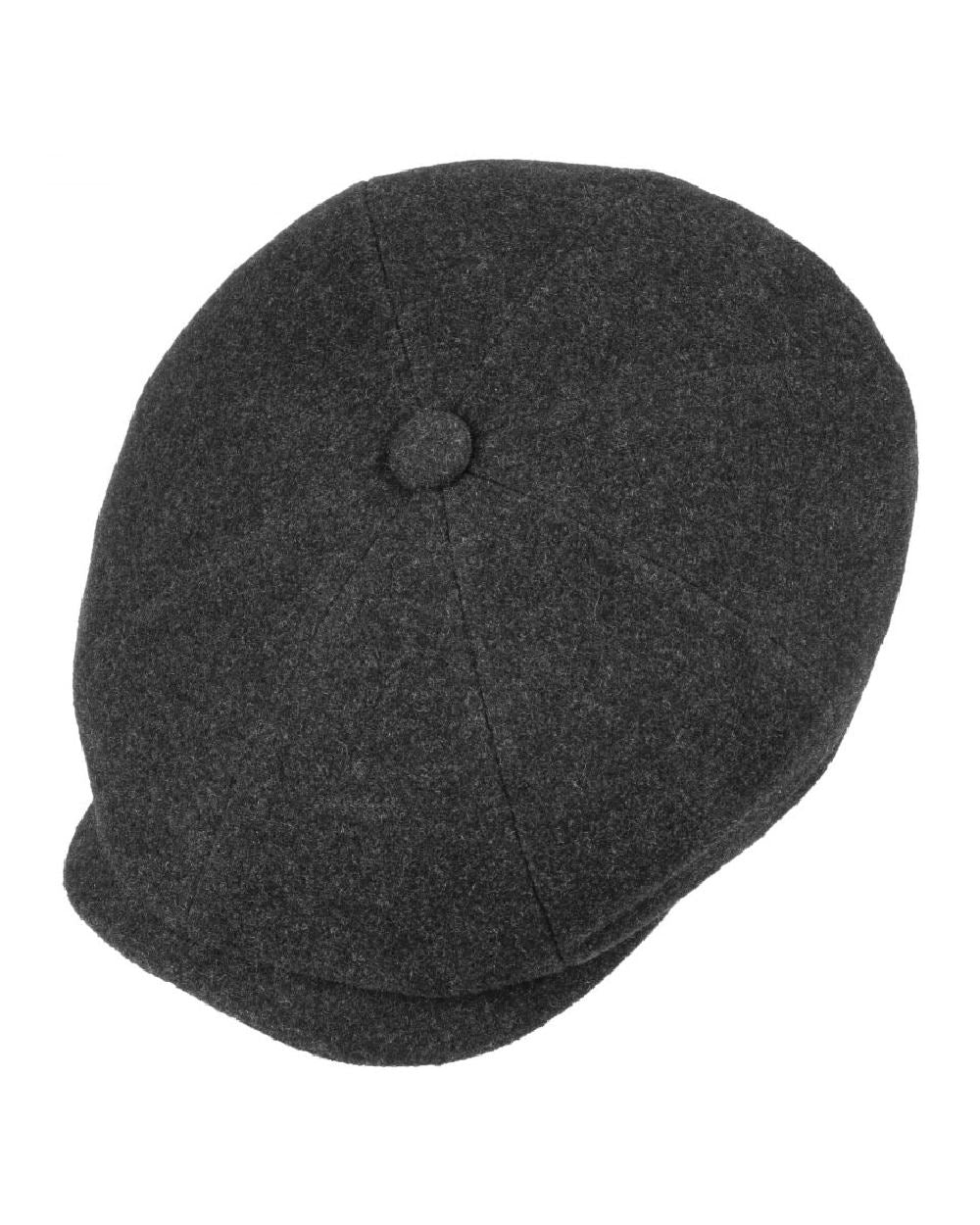 Anthracite Coloured Stetson Hatteras Noir Cap On A White Background 