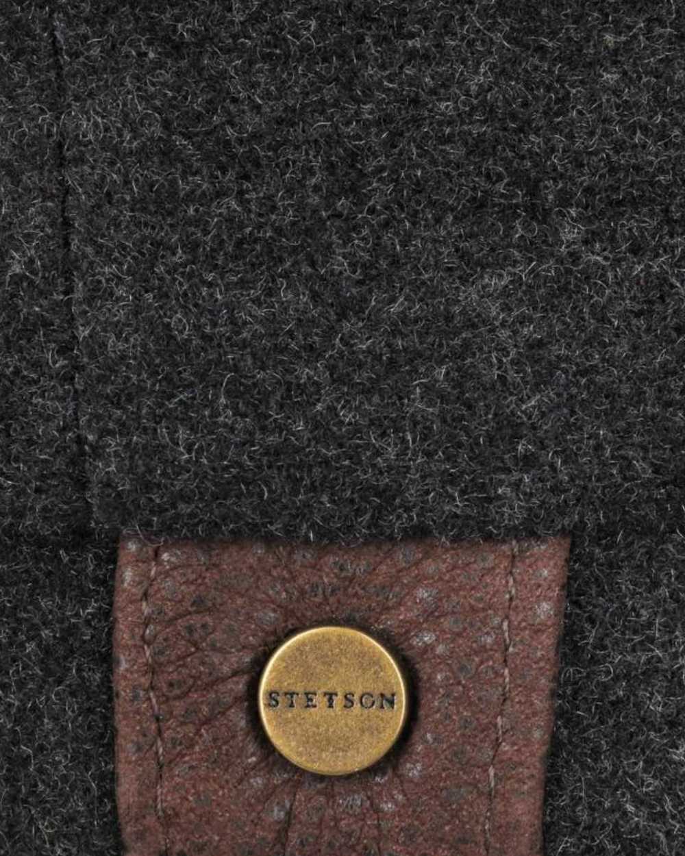 Anthracite Coloured Stetson Hatteras Noir Cap On A White Background 