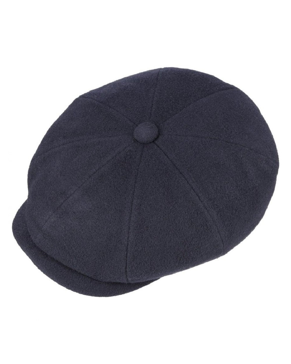 Navy Coloured Stetson Hatteras Noir Cap On A White Background 